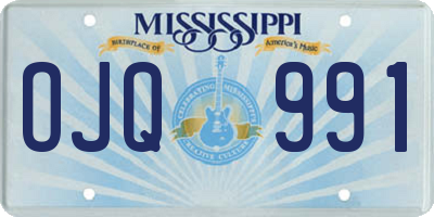 MS license plate OJQ991