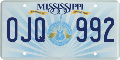 MS license plate OJQ992