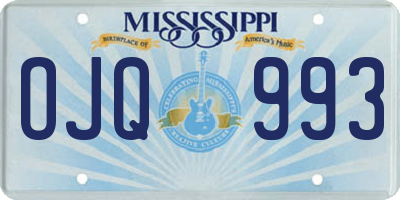 MS license plate OJQ993