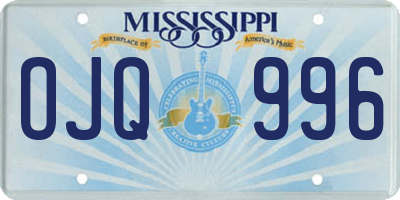 MS license plate OJQ996
