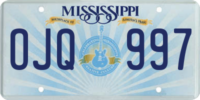 MS license plate OJQ997