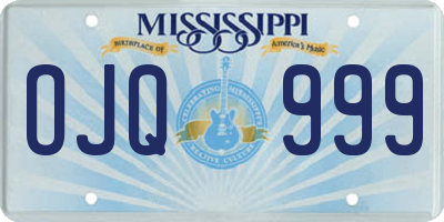 MS license plate OJQ999