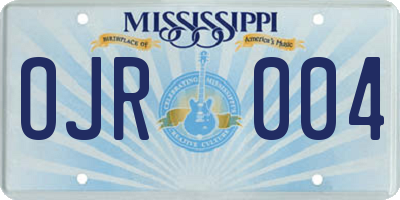 MS license plate OJR004