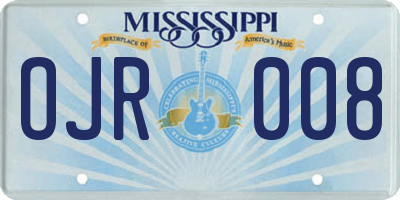 MS license plate OJR008