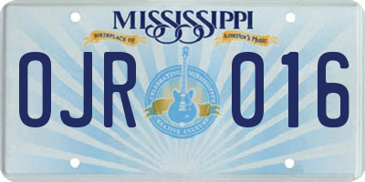 MS license plate OJR016