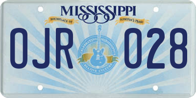 MS license plate OJR028