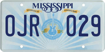MS license plate OJR029