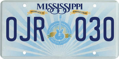 MS license plate OJR030