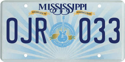 MS license plate OJR033