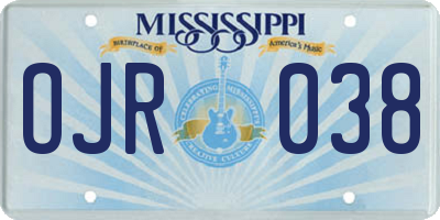 MS license plate OJR038