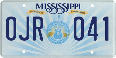 MS license plate OJR041