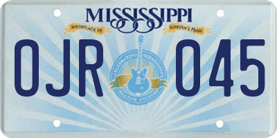 MS license plate OJR045