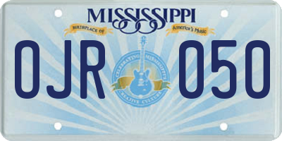 MS license plate OJR050