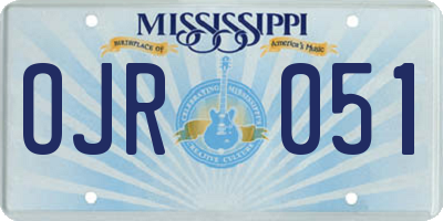 MS license plate OJR051