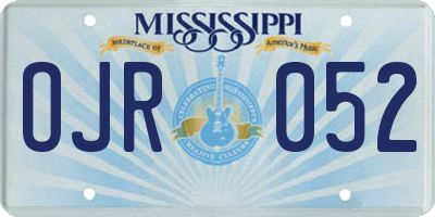 MS license plate OJR052