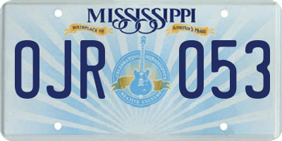 MS license plate OJR053