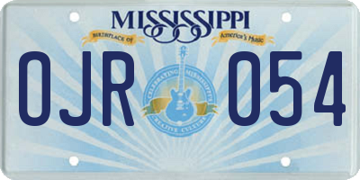 MS license plate OJR054