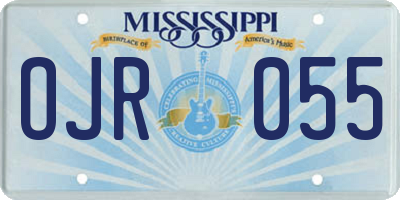 MS license plate OJR055