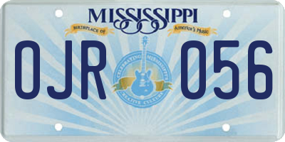 MS license plate OJR056