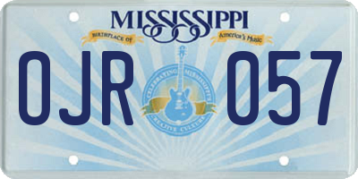 MS license plate OJR057