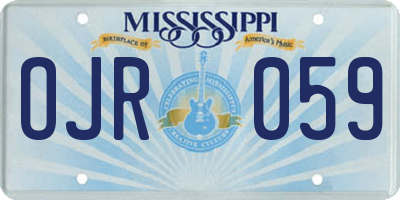 MS license plate OJR059