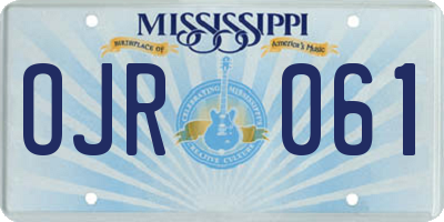 MS license plate OJR061