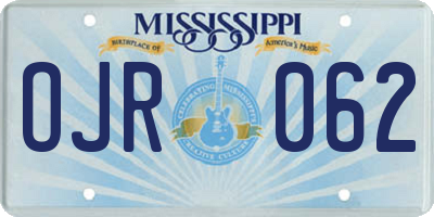 MS license plate OJR062