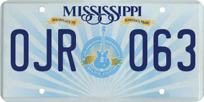 MS license plate OJR063