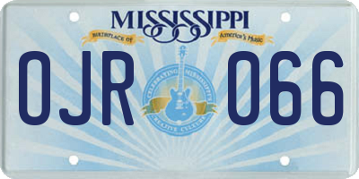 MS license plate OJR066