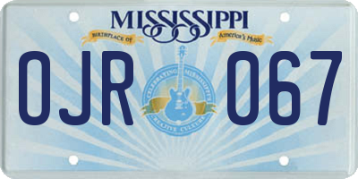 MS license plate OJR067