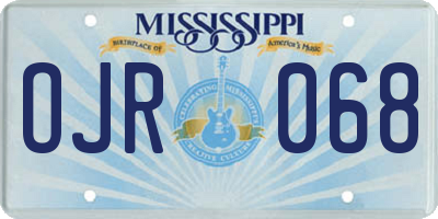 MS license plate OJR068