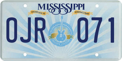 MS license plate OJR071