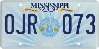 MS license plate OJR073