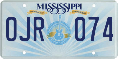 MS license plate OJR074