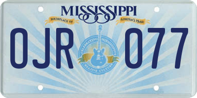 MS license plate OJR077