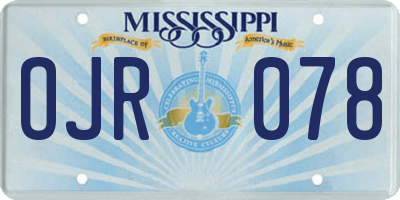 MS license plate OJR078