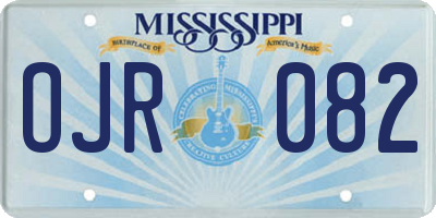 MS license plate OJR082