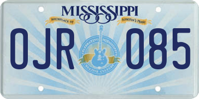 MS license plate OJR085