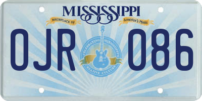 MS license plate OJR086