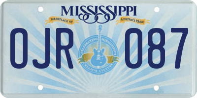 MS license plate OJR087