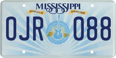 MS license plate OJR088