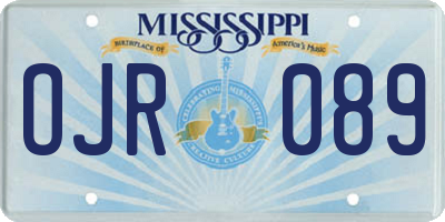 MS license plate OJR089