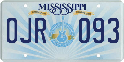 MS license plate OJR093
