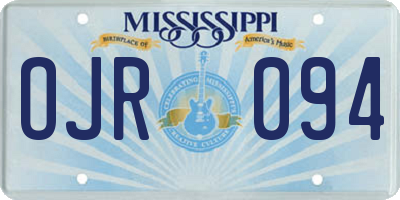 MS license plate OJR094