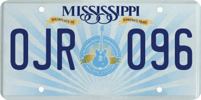 MS license plate OJR096
