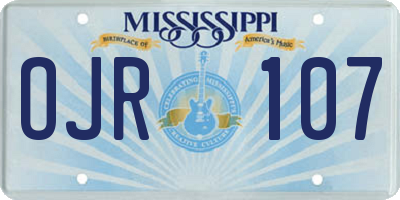 MS license plate OJR107