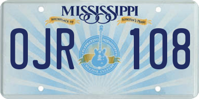 MS license plate OJR108