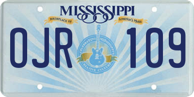 MS license plate OJR109