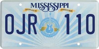 MS license plate OJR110
