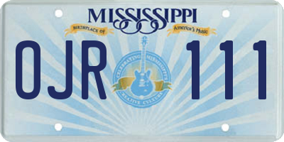 MS license plate OJR111